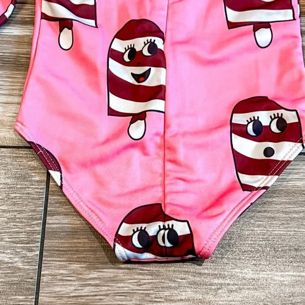 Hugo Loves Tiki Ice Cream Long Sleeve Rashguard Swimsuit Size 18-24M